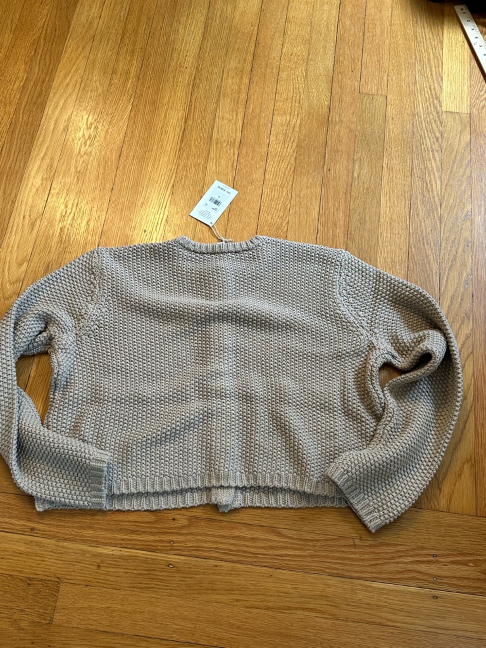 Splendid Angelica Cardigan Tan  cotton blend cropped preppy Chanel vibe - Picture 5 of 9